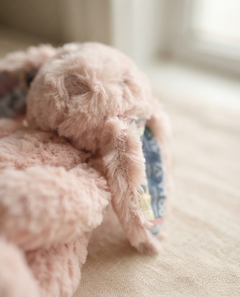 Handmade plush stitching close-up