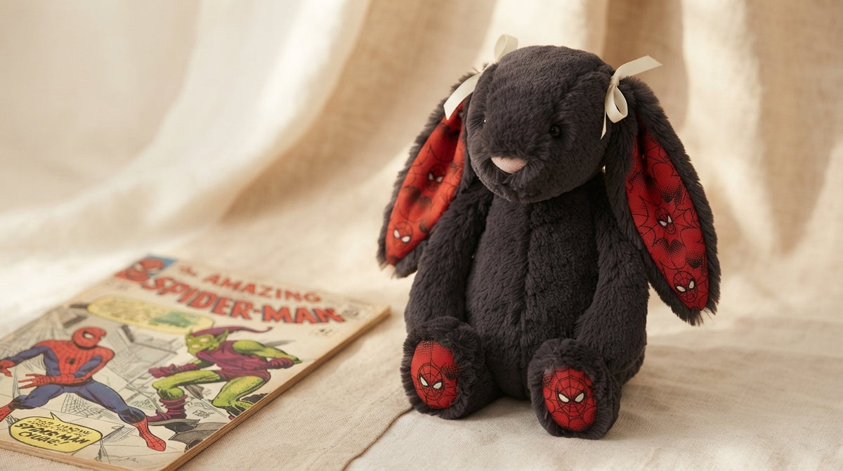 Handmade by Louise hero - Spider-Man themed bunny plush